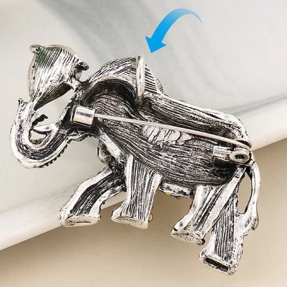 Elephant Brooch Elephant Pin Elephant Pendant Lucky Elephant Brooch - Picture 2 of 2